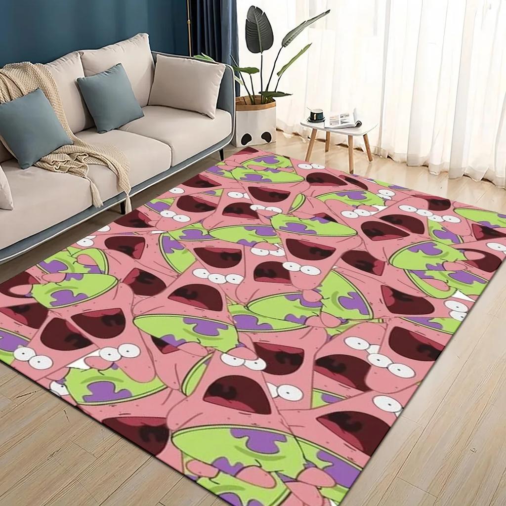 3D Cartoon S-SpongeBob Funny Area Rug,Carpet Rug for Living Room Bedroom Sofa Doormat Decoration,kids Non-slip Floor Mat