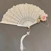 Lolita Spitze Fächer, Wunderschönes Retro Europäischer Stil Französischer Hofstil Goldgeprägtes Modell Prinzessin Klappfächer