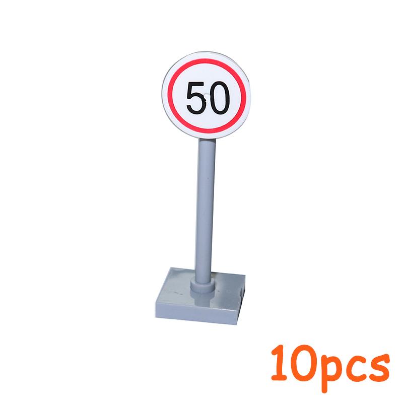 Non-Toxic Moc City Traffic Road Signs Signal Light Building Block Bike Bicycle Scooter Motorcycle Vehicle Scene Construction Accessories