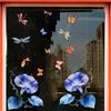 Spring Floral Window Clings Morning Glory Butterfly Dragonfly Static Glass Decals Reusable Sticker for Home Office Glass Doors Windows