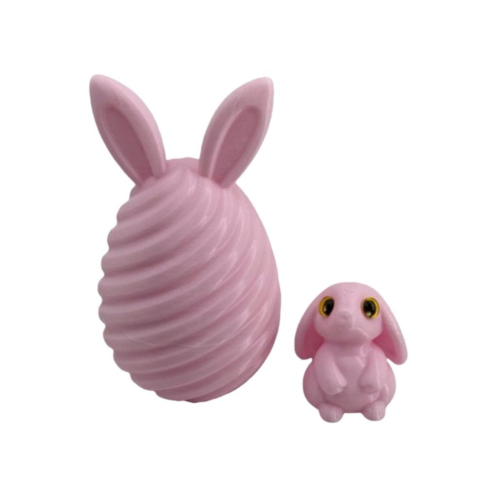 3D Printed Movable Easter Bunny Egg Toy, Creative Gift, Bunny Egg Ornament