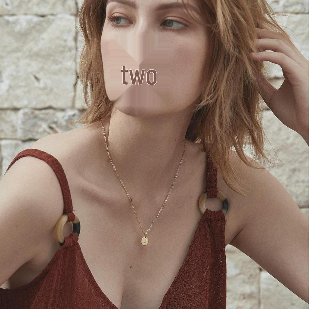 Stainless Steel 18K Titanium Letter Necklace for Women - Geometric Friendship Necklace with 26 Letters