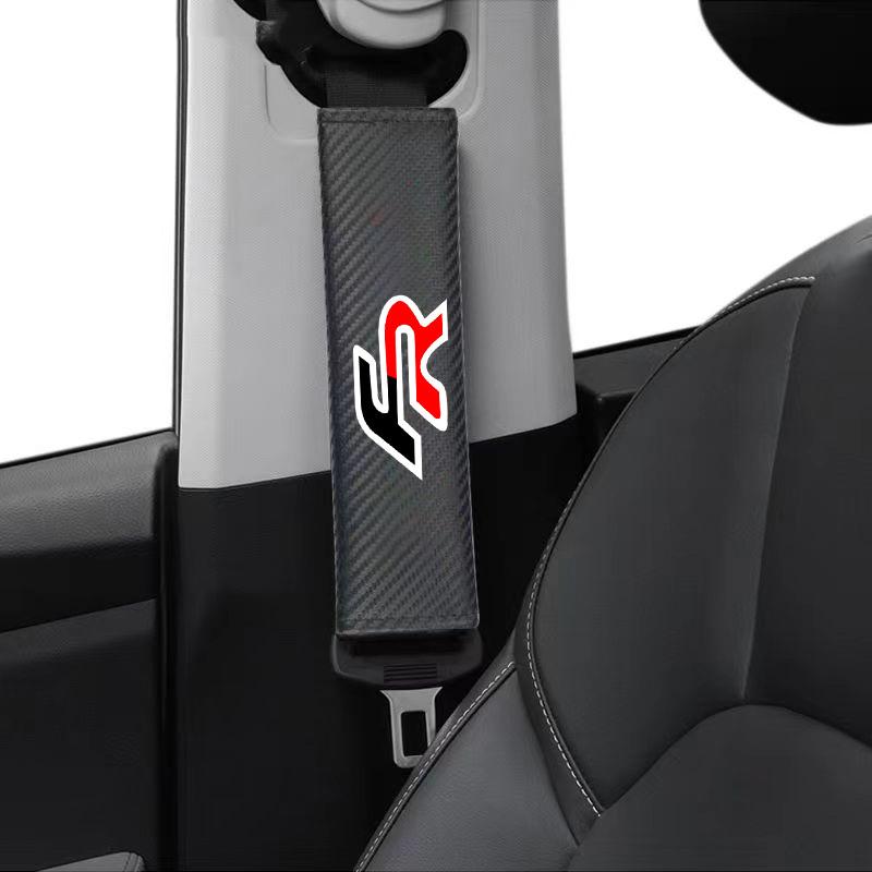 bzdf9 Car Carbon Fiber Seat Belt Shoulder Covers For Seat Leon 5F Mk2 Mk3 Ibiza Tarraco Arona Ateca Alhambra Auto Interior Accessories