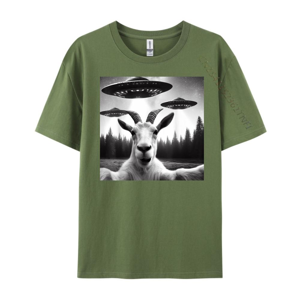 Goat Selfie With Alien UFO Funny Goat Gifts For Men Women 3d Printed T Shirts Clothes Creative