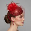 Wave Point Felt Fascinator Hat Mesh Wedding Veil Hat Vintage Hair Clip Hat  Hair Accessories
