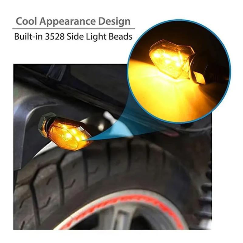 Motorcycle Signal Lamps Improved Visibility Broad 12V 1W Indicator Lights Blinkers Flasher Universal for Most Model