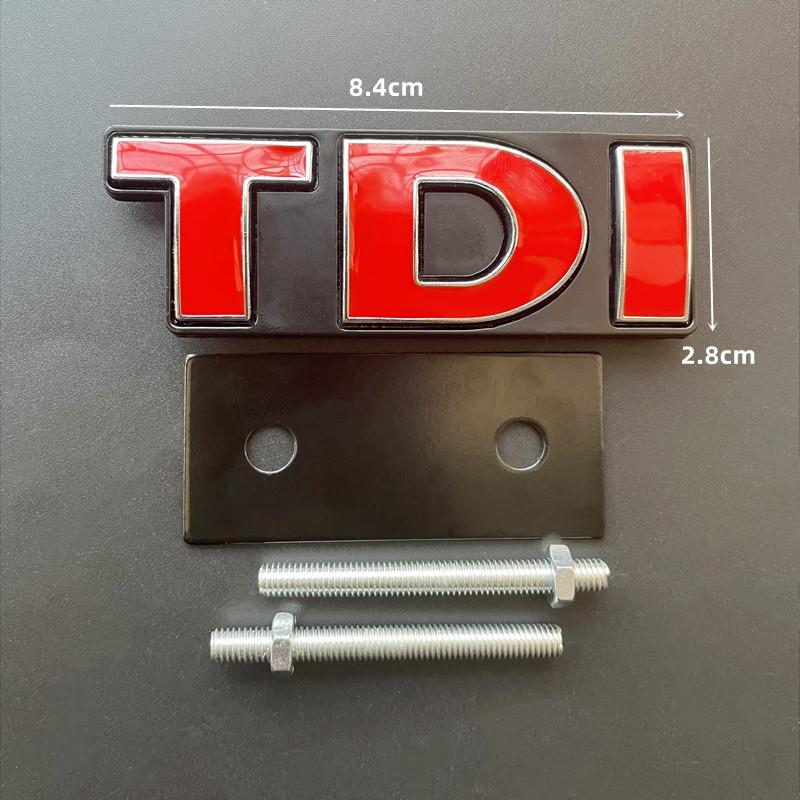 YKPSC1 3D Metal Logo TDI Emblem Car Front Grill Badge Rear Trunk Sticker For VW Golf 4 6 7 MK6 Polo Jetta Passat Accessories