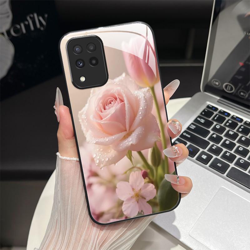 For Samsung M33 M53 Phone Case Trendy Fantasy Design Tempered Glass Hard Bumper For Galaxy M 33 M 53 Full Protection Back Covers