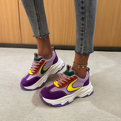 Spring and Autumn Footwear Plus Size Comfortable Sneakers Thick Soled Lace-up Casual Shoes Women's Shoes