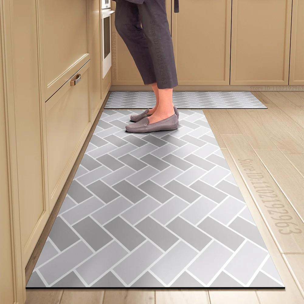 Kitchen Mat Absorbent Printed Kitchen Rugs Non-slip Area Mat Hallway Long Carpets for Living Room Bedroom Entrance Doormat Bath