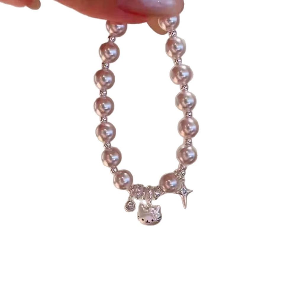 French Imitation Pearl Cat Bracelet Women's New High-end Light Luxury Niche Exquisite High-value Bracelet Accessories