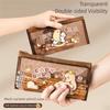 Large Capacity Capibara Pencil Bag Mesh Pencil Case Cartoon Stationery Storage Bags