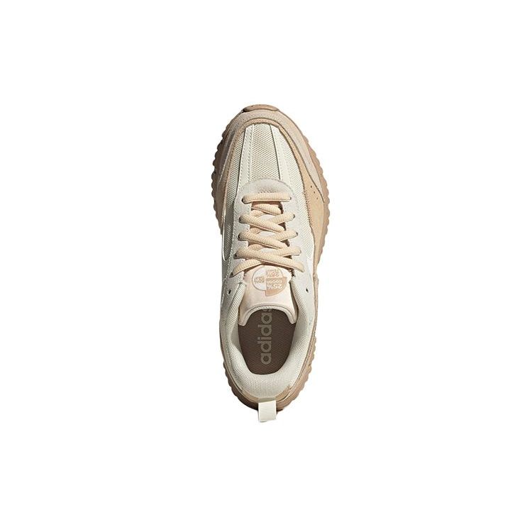 adidas Neo Fantasy Flow Fabric Cow Split Leather Casual Comfortable Non-Slip Wear-Resistant Low-Top Lifestyle Shoes Women Sneaker White Brown IG4204
