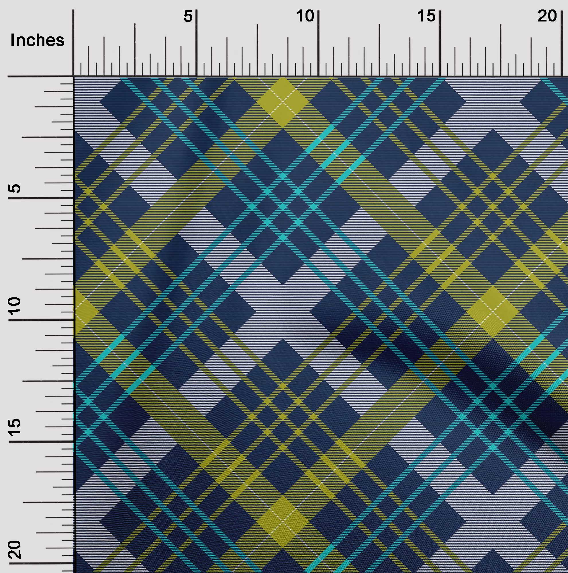 

OneOone Cotton Flex Fabric Tartan Check Print Тканина у дворі 40 дюймів 42 Inch Wide - Viscose Chiffon зелений