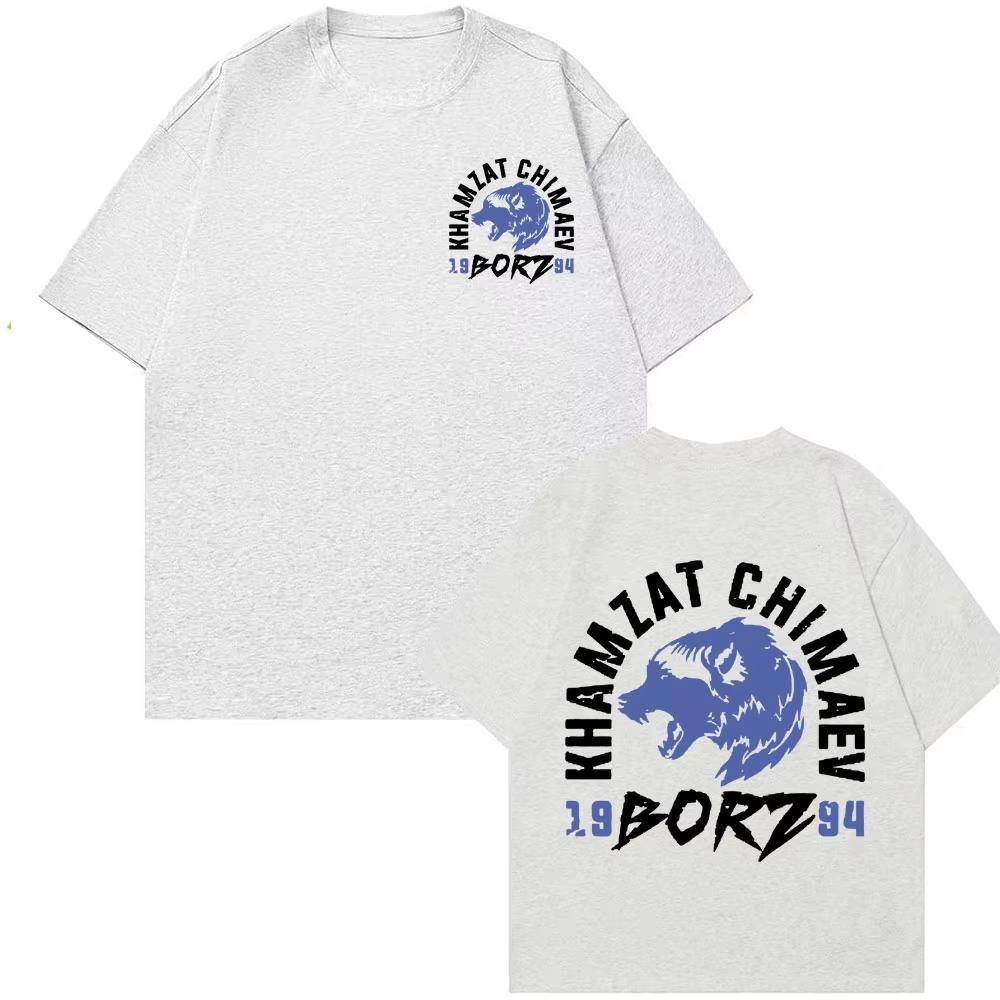 2026 Khamzat Chimaev borz Logo Graphic Tshirts Mens Clothing Vintage Fashion Gothic Cool T Shirts Casual pure Cotton Top