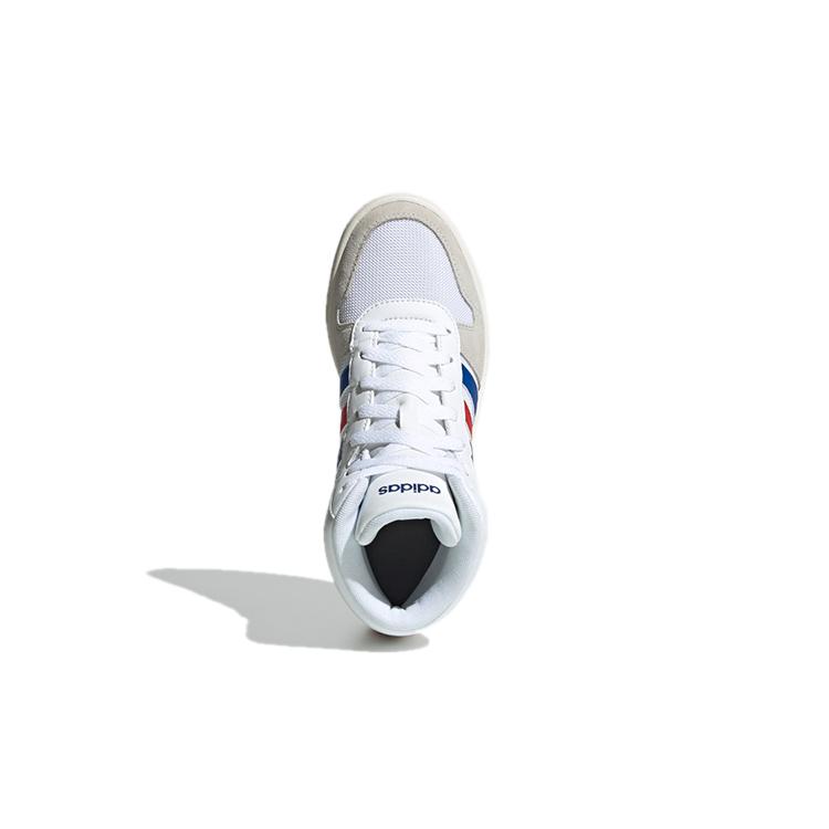 adidas Neo Hoops 2.0 Mid K Abrasion Resistant Breathable Mid Top Vintage Basketball Shoes White Kids' FW9121