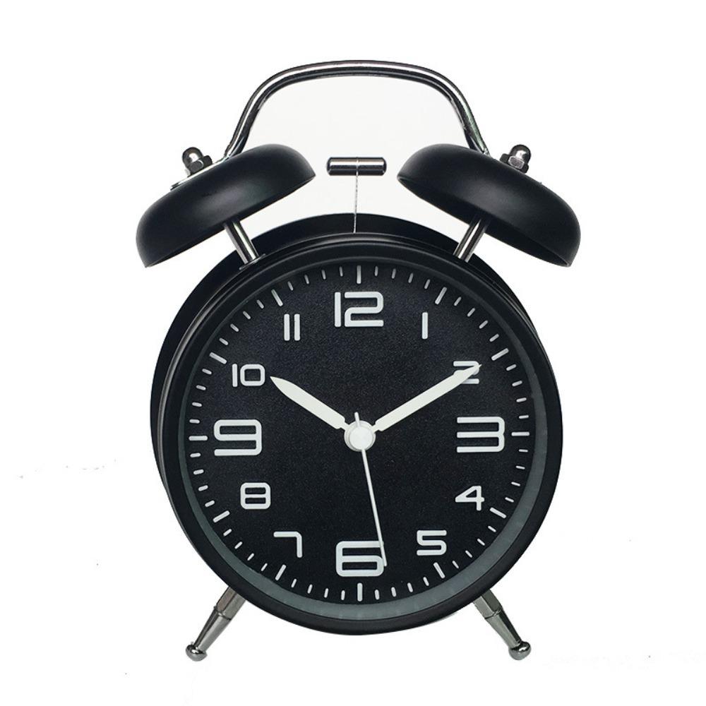 Metal Frame Silent Twin Bell Loud Alarm Clock Luminous Table Clock Student Alarm Clock  Living Room
