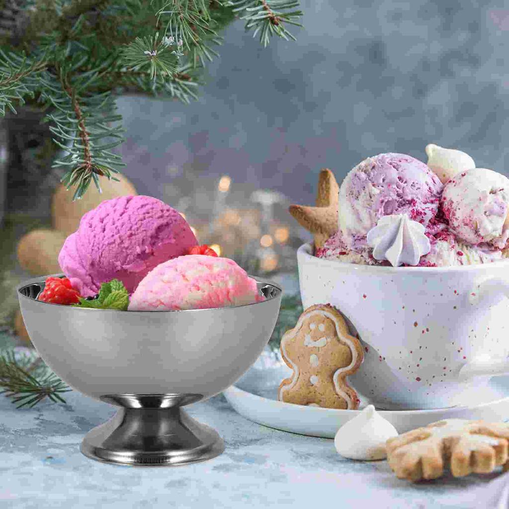 Stainless Steel Dessert Cup Snack Bowl Salad Displaying Decorate Mixing Ice Cream Household Tableware Candy