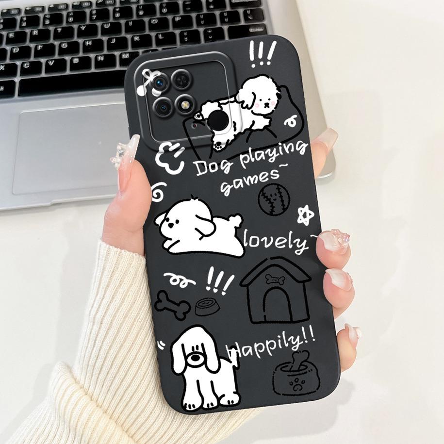 For Xiaomi Redmi 10C Case Cute Panda Rabbit Cartoon Matte Back Cover For Xiaomi Redmi 10 Power Shockproof Bumper Redmi10C Fundas