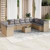 VidaXL Garden Lounge Set 11 Pcs with Beige Cushions Wicker 3249708
