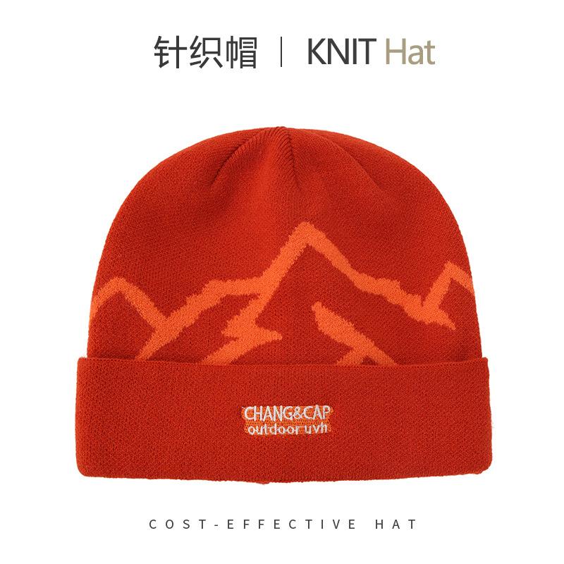 Warm ear protection knitted hat men's and women's autumn and winter outdoor mountaineering skiing cold hat big head circumference windproof versatile
