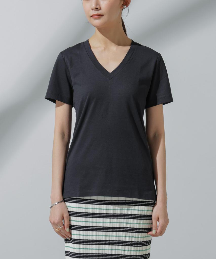 Nano Universe Sweat Stain Size S 2024SS Anti-Soaked V-Neck T-Shirt, Women's, Prevention, (White),