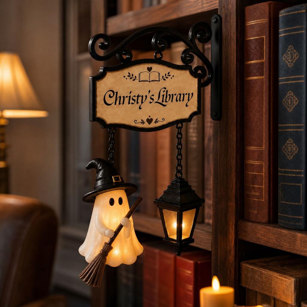 Halloween Decorative with Light for Library Bookshelf