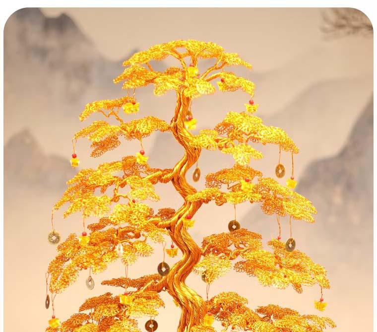 Hand-Woven Money Tree Ornament for Home Decoration and Housewarming