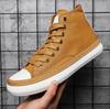 Men's High Top Canvas Shoes Black White Men Casual Sneakers Fashion Lace-up Vulcanize Shoes Cool Street Sports Brand Flats