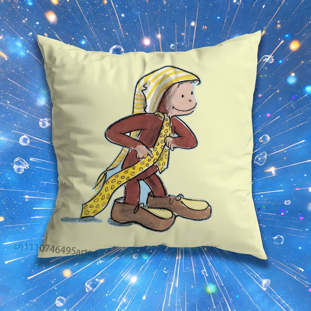 monkey Curious cute George Holder Pillow for Sofa Seat Chair DecorativeModern Home Decor Print Throw Cushion