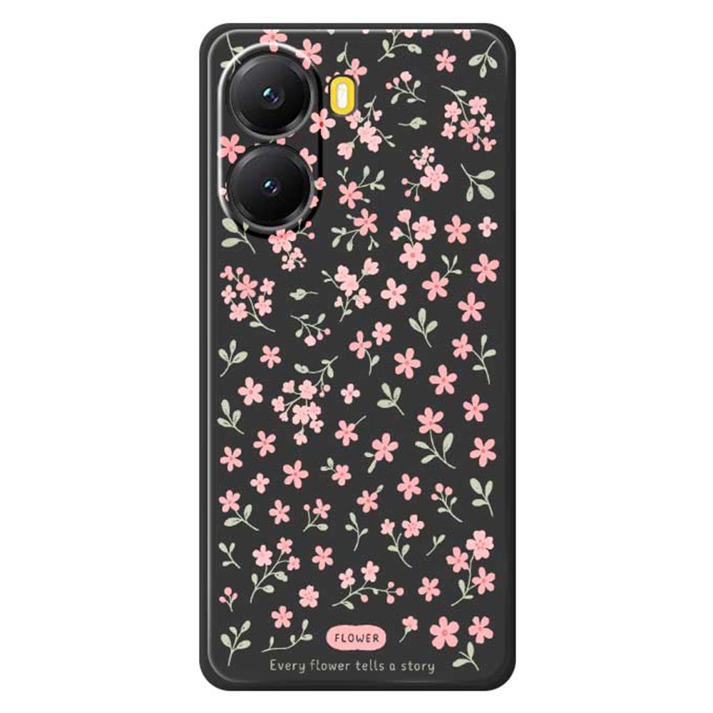 For Xiaomi Redmi Turbo 4 5G/Poco X7 Pro 5G Case Pink Small Flowers Pattern Printing Straight Edge TPU Phone Back Cover