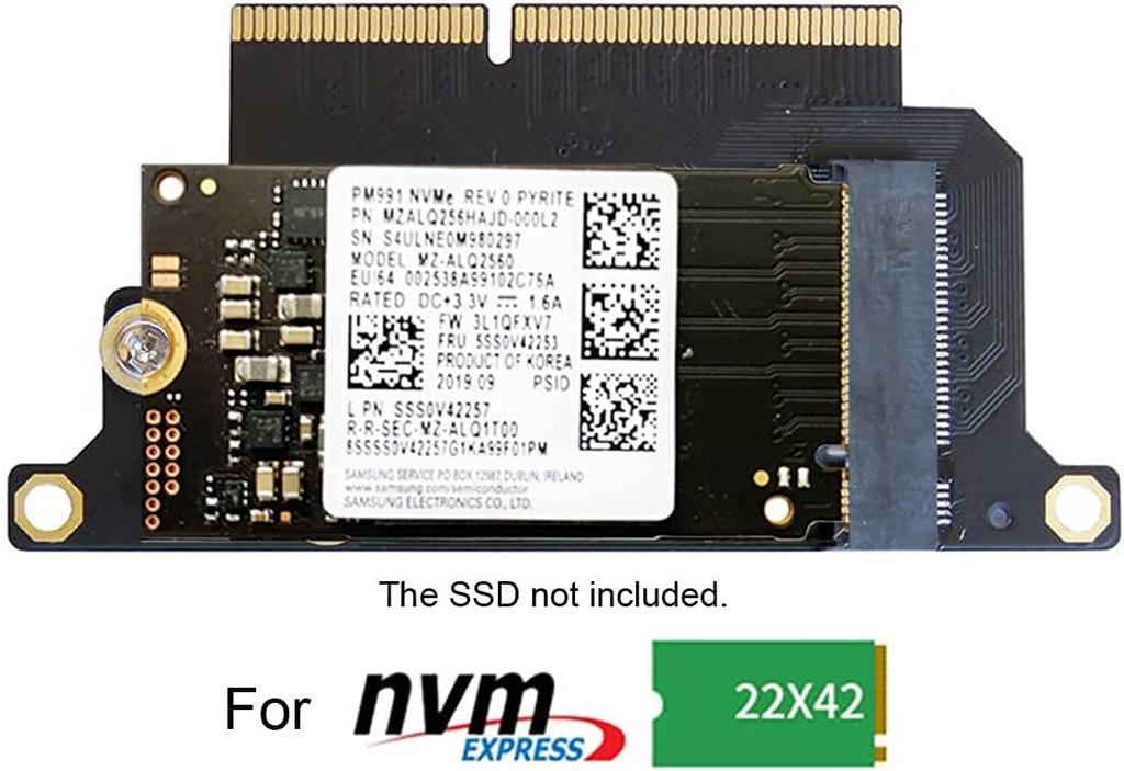 Macbook Pro NGFF NVMe SSD Conversion Card for 2016 2017 A1708 A1707 A1706 models M.2 M-Key 13-inch
