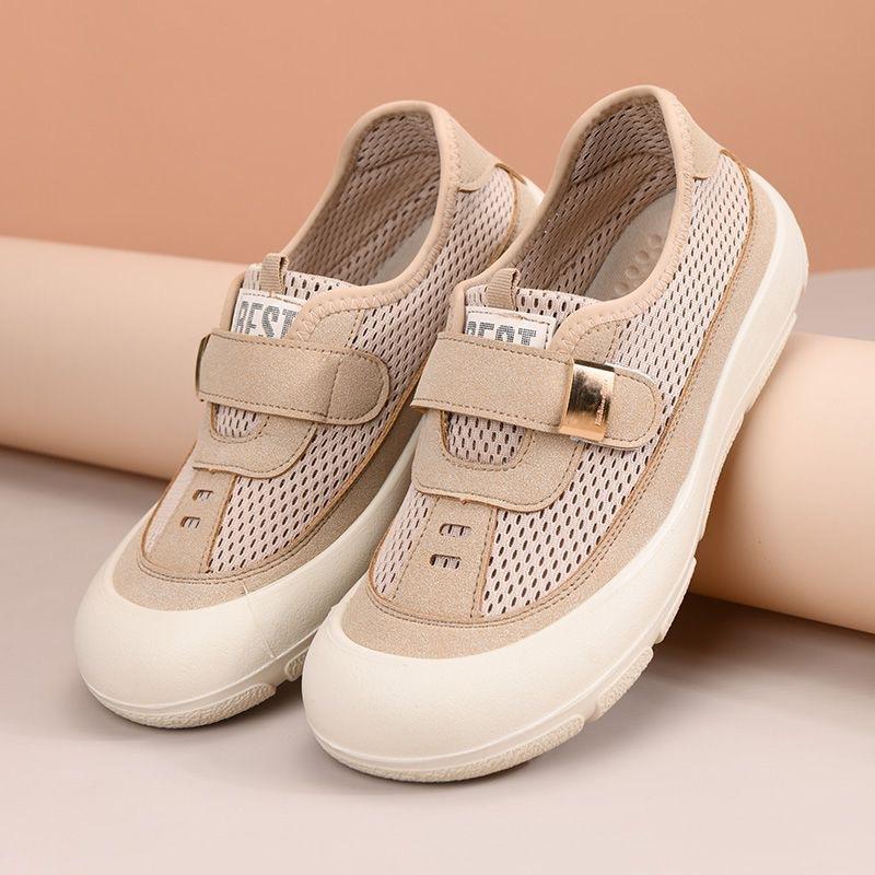

Summer casual women s shoes one pedal Velcro mesh breathable fashion lightweight sports shoes 36