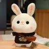 Weiches Kaninchen Lalafanfan Kaninchen Café Mädchen Plüschtier Niedlich 30cm Kawaii Lalafanfan Puppe mit Brille mit Kleidung Spielzeug Geschenk