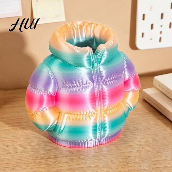 Marker And Pencil Holder Puffer Jacket Pen Holder, 3D Printed Desk Organizer, Novelty Stationery Cup for Office Home, Creative Gift Kids Students