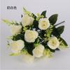 12 Hands Rose Bridal Bouquet Realistic Bridesmaid Flower Arrangement Wedding Decoration Ornament Reusable Dustproof Faux Floral Centerpiece Easy Care