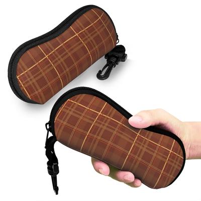 Rustic Red Tartan Plaid Glasses Case Unisex Protective Box  Eyewear Box Anti-Pressure Eyewear Container