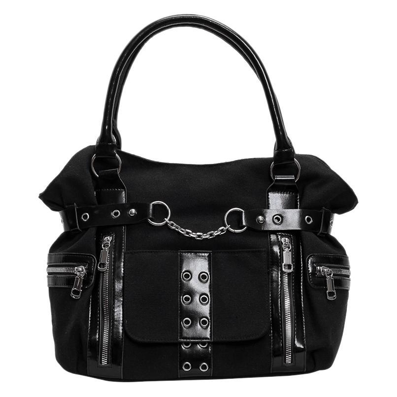 Dark Heavy Industry Rivet Tote Bag Niche Design Large Capacity Lattice One Shoulder Crossbody Bag Trend Locomotive Bag