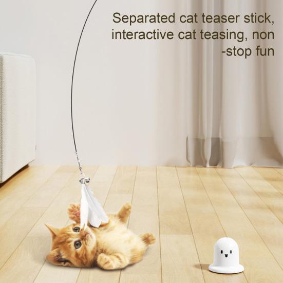 Cat Feather Toy with Suction Cup Interactive Cat String Toy with Bell And Feather Kitten Self Play Teaser Wand for Indoor Cats