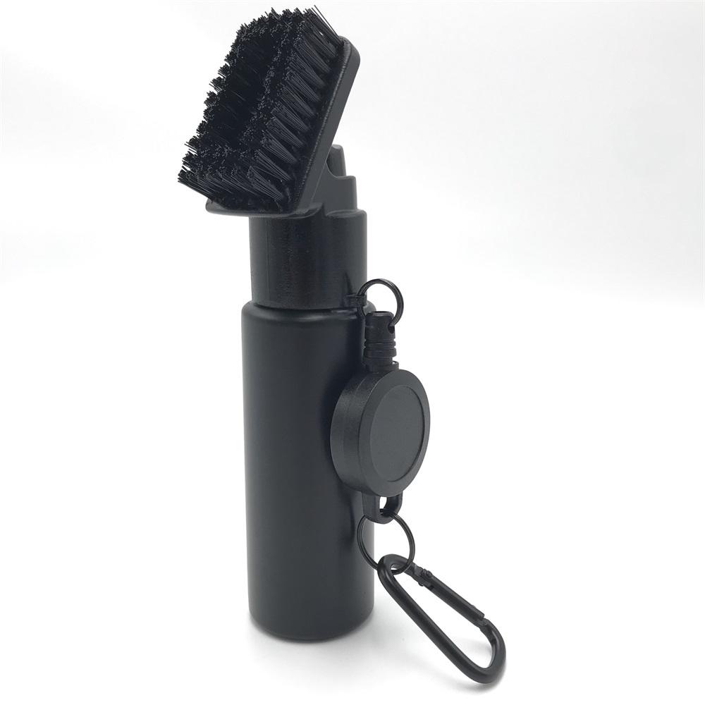New Black Golf Water Spray Brush Cleaning Brush 120ml Water with Stiff Nylon Bristles and Retractable Pull Ring