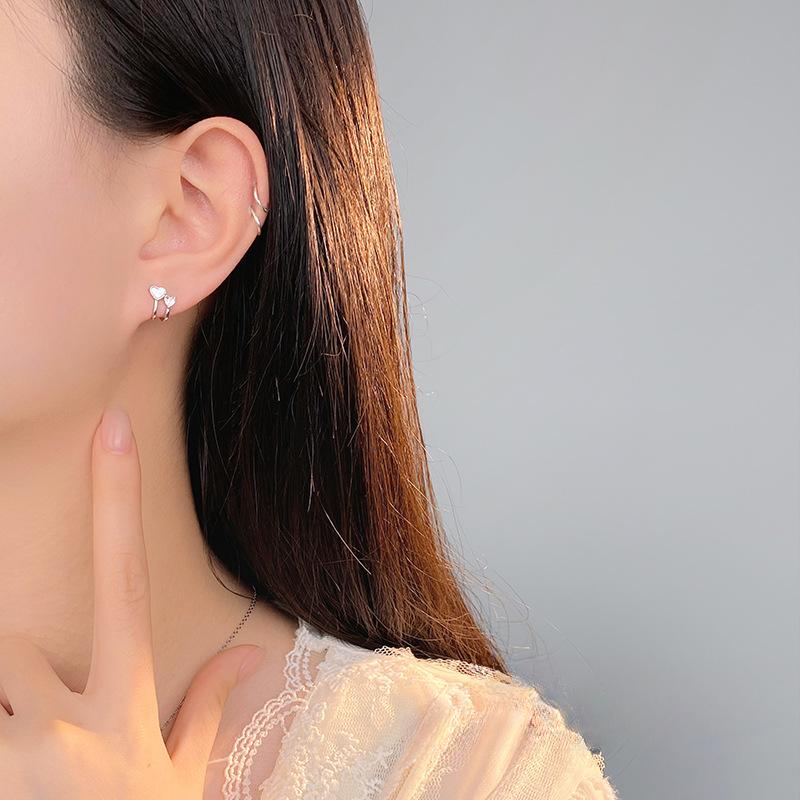 Personalized Double Love Earrings for Women with Stylish Exquisite Sweet and Cool Style Design Earrings