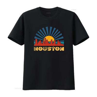 Houston Texas T Shirt Vintage Washed Casual Versatile Fashion Soft Slightly Comfortable Designer Clothes Breathable Unisex