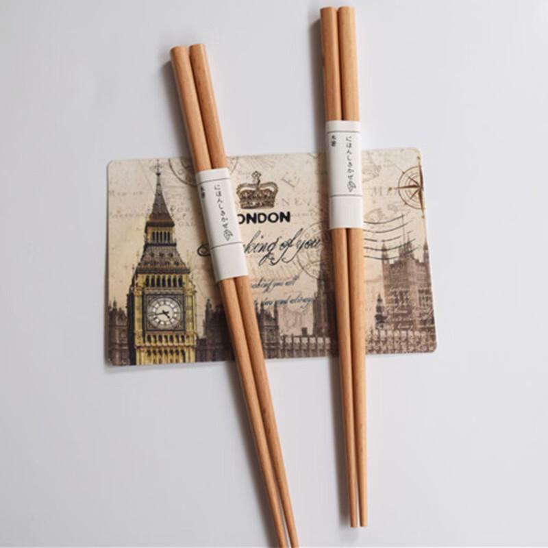 Japanese Style Natural Beechwood Chopsticks (10 Pairs)