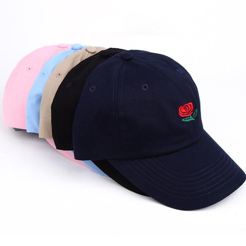 Buy Rose Embroidery Hat Black Cap Hip 