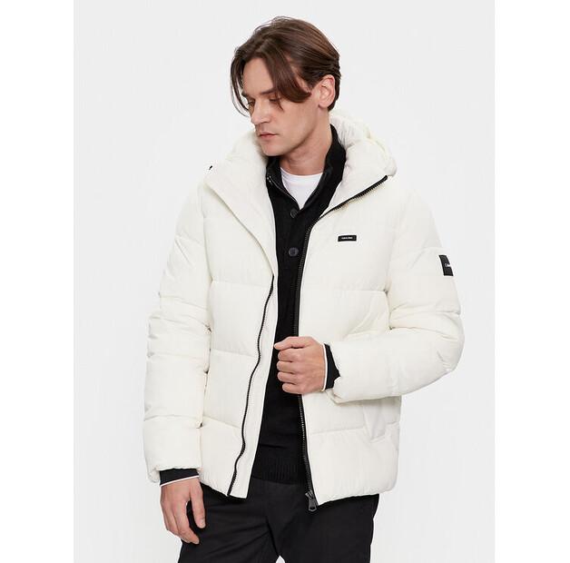 Winter Jacket Calvin Klein Crinkle K10K110336 Ecru Regular Fit