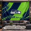 Wall Hanging Tapestry Custom NameSeattle Seahawks Pattern Personalized Printed Fabric Wall Decor
