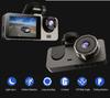 New 1080P Dual Lens Car Video Recorder with Night Vision 3-Camera Dash Cam 1-Year Warranty Driver Black Box CAR DVR Black Color