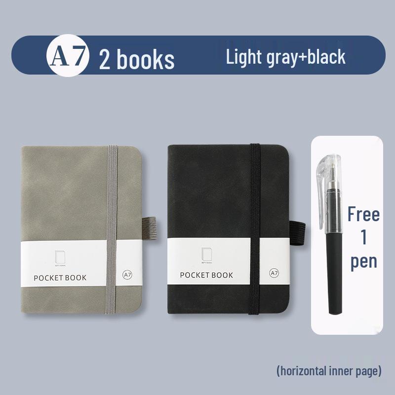 A7 Portable Leather Pocket Notebook with Elastic Band