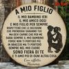 D Flat Pc of Xinch Round Aluminum Sign Italian Mother and Son Love Message Featuring Touching Verse and Outline Illu