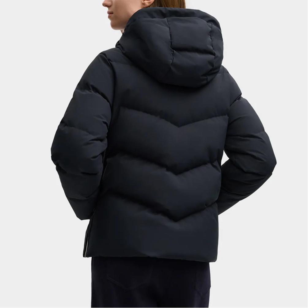 Fila Heritage Casual Elegant Fashion Versatile Duck Down Warm Padded Hooded Down Jacket Women Outerwear Legendary-Blue F11W548902FNV
